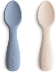 Mushie SET DUBLU DE LINGURIȚE DE INIȚIERE PENTRU BEBELUȘI Variantă: TRADEWINDS/ SHIFTING SAND Set pentru masa bebelusi