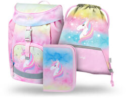 Baagl Set 3 Airy Rainbow Unicorn: rucsac, penar, săculeț