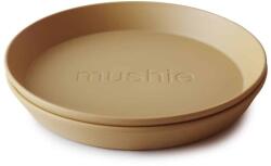 Mushie FARFURIE ROTUNDĂ, 2BUC Variantă: Mustard Set pentru masa bebelusi