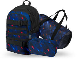 Baagl Set 3 Skate Indigo: rucsac, penar, geantă de sport GRS