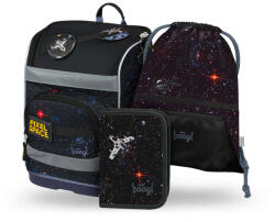 Baagl Set 3 Zippy Plus Pixel Space: ghiozdan, penar, săculeț
