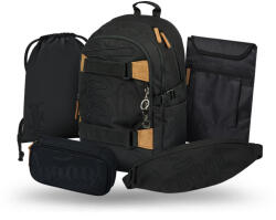 Baagl Set 5 Skate Darkness: rucsac, penar, săculeț, borsetă, husă pentru laptop