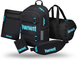 Baagl Set 5 Skate Fortnite Blue: rucsac, geantă de sport, borsetă, husă pentru laptop, portofel GRS
