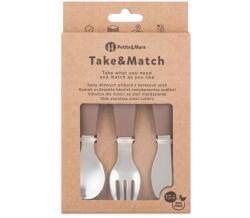 Petite&Mars PETITE&MARS Set de tacâmuri din oțel inoxidabil Take&Match 12m+ Variantă: Velvet Latte Set pentru masa bebelusi