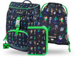 Baagl Set 3 Airy Minecraft: rucsac, penar, săculeț