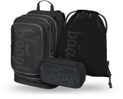 Baagl Set 3 Cubic Uni negru: rucsac, penar, săculeț