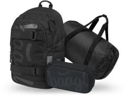 Baagl Set 3 Skate Uni negru: rucsac, penar, geantă de sport GRS