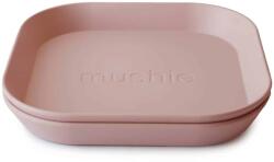 Mushie FARFURIE PĂTRATĂ, 2 BUC Variantă: Blush Set pentru masa bebelusi