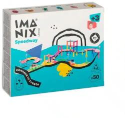 IMANIX Joc Magnetic De Construcție Speedway - 50 Bucăți Jucarii de constructii magnetice
