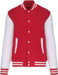 Kariban Vintage TEDDY K497 / Hanorac/jachetă unisex din fleece - roșu/alb M (20K49794102)
