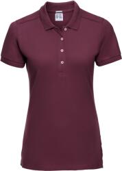 Russell Athletic 566F / Tricou polo elastic cu mânecă scurtă pentru femei - vișiniu XXL (10566F37005)