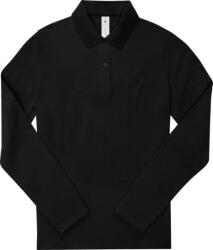 B&C be inspired B&C MY POLO 180 LSL WOMEN / Tricou polo cu mânecă lungă pentru femei - negru S (01W46200201)