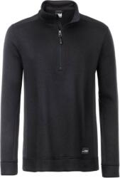 Daiber JN 864 / Jachetă de lucru din fleece pentru bărbați, cu fermoar pe jumătate - negru/negru 5XL (02086480815)