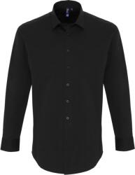 Premier PR 244 / Cămașă bărbătească cu mânecă lungă din poplin elastic - negru XXXL (39024400213)