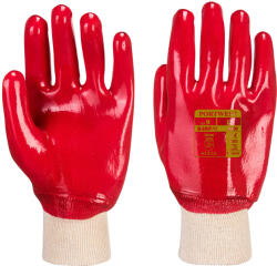Portwest A400 / Mănuși din PVC cu tricot - roșii XL (A400RERXL)