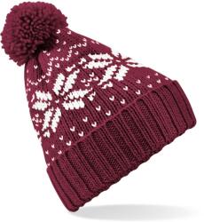 Beechfield B 456 FAIR ISLE SNOWSTAR / Căciulă - vișiniu/alb Universal (53045692099)