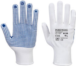 Portwest POLKA DOT A110 / Mănușă din nailon cu ținte din PVC - alb/albastru XL (A110WBRXL)