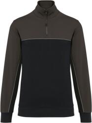 Wk Designed To Work WK CONCEPUT PENTRU LUCRU WK 404 / Hanorac de lucru unisex cu fermoar 1/4 din bumbac organic - negru/gri abanos 5XL (20W40481015)