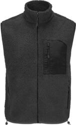 SOL´S FURY / Vestă unisex din fleece cu blană și buzunar la piept - gri carbon/negru XXXL (254041zzu13)