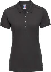 Russell Athletic 566F / Tricou polo elastic cu mânecă scurtă pentru femei - negru XS (10566F00200)
