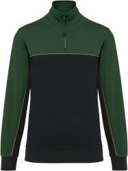 Wk Designed To Work WK CONCEPUT PENTRU WORK WK 404 / Hanorac de lucru unisex cu fermoar 1/4 din bumbac organic - negru/verde S (20W404zh801)