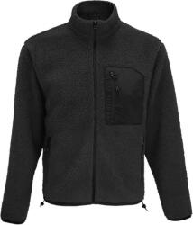 SOL´S FURY / Jachetă unisex din fleece cu blană și buzunar la piept - gri carbon/negru XXXL (254042zzu13)