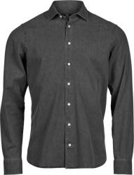 TEE JAYS TJ4004 / Cămașă bărbătească din denim cu mânecă lungă - negru melanj XXL (184004m0905)