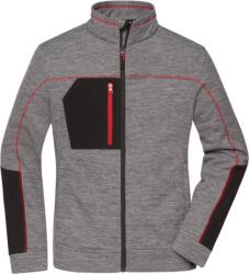 Daiber JN 1817 / Jachetă tricotată din fleece pentru femei - carbon melanj/negru/roșu XXL (021817z6305)