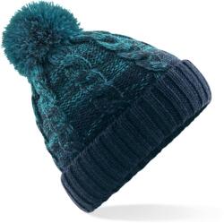 Beechfield B 459 OMBRÉ / Căciulă tricotată - turcoaz/bleumarin francez Universal (530459aba99)