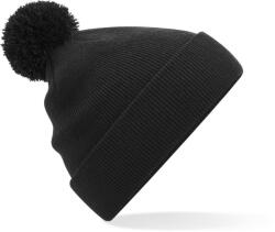 Beechfield B 426B / Căciulă tricotată pentru copii cu pompom - negru Universal (53426B00299)
