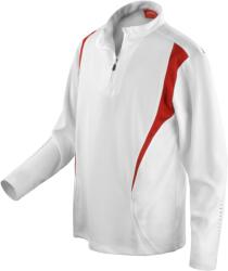 Spiro S 178X / Hanorac unisex de trening cu fermoar 1/4 - alb/roșu/alb S (29178Xg8401)