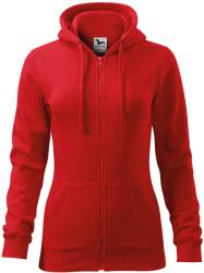 MALFINI, a. s MALFINI TRENDY ZIPPER 411 / Jachetă de damă cu fermoar complet, stil cangur, și glugă - roșie L (4110715)