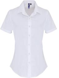Premier PR 346 / Cămașă cu mânecă scurtă din poplin elastic pentru femei - alb XL (39034600104)