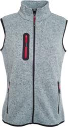 Daiber JN 773 / Vestă tricotată din fleece pentru femei cu guler ridicat - gri deschis melanj L (020773o2403)