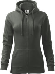 MALFINI, a. s MALFINI TRENDY ZIPPER 411 / Jachetă de damă cu fermoar complet, stil cangur, și glugă - gri închis XS (4116712)