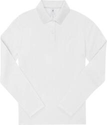 B&C be inspired B&C MY POLO 210 LSL WOMEN / Tricou polo cu mânecă lungă pentru femei, din bumbac gros - alb XXL (01W46400105)