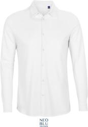 Neoblu 3777 BASILE MEN / Cămașă bărbătească cu mânecă lungă din piqué - alb optic XL (243777z1504)