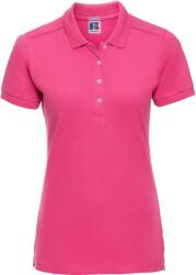 Russell Athletic 566F / Tricou polo elastic cu mânecă scurtă pentru femei - fuchsia XXL (10566F31005)