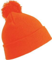 RESULT RC 028J / Căciulă tricotată pentru copii cu pompom - portocaliu fluorescent Universal (28028J02999)