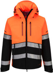 Portwest HI-VIS EV4 EV465 / Jachetă softshell reflectorizantă pentru bărbați cu glugă - portocaliu/negru XXL (EV465OBRXXL)