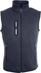 Daiber JN 774 / Vestă bărbătească tricotată din fleece cu guler ridicat - gri închis melanj/argintiu L (020774o2603)