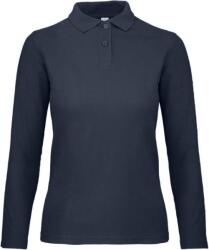 B&C be inspired B&C ID001 LSL / Tricou polo cu mânecă lungă pentru femei - bleumarin XXL (010I1300305)