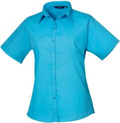 Premier PR 302 / Cămașă cu mânecă scurtă din poplin pentru femei - turcoaz S (3903024402c)