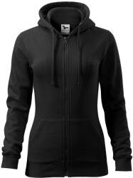 MALFINI, a. s MALFINI TRENDY ZIPPER 411 / Jachetă de damă cu fermoar complet, stil cangur, și glugă - neagră XL (4110116)