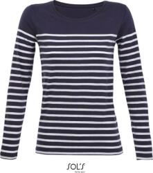 SOL'S MATELOT / Tricou cu mânecă lungă în dungi pentru femei - bleumarin francez/alb S (253100d7601)