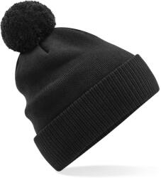Beechfield B 450N SNOWSTAR / Căciulă tricotată organică cu pompom - negru Universal (53450N00299)