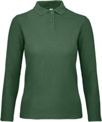 B&C be inspired B&C ID001 LSL / Tricou polo cu mânecă lungă pentru femei - verde sticlă XXL (010I1354005)