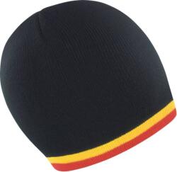 RESULT R 368X / Căciulă tricotată cu dungi contrastante - negru/galben/roșu Universal (28368Xy8999)