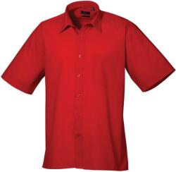 Premier PR 202 / Cămașă bărbătească cu mânecă scurtă din poplin - roșu 41 (3902020040j)