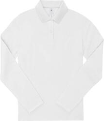 B&C be inspired B&C MY POLO 180 LSL WOMEN / Tricou polo cu mânecă lungă pentru femei - alb L (01W46200103)